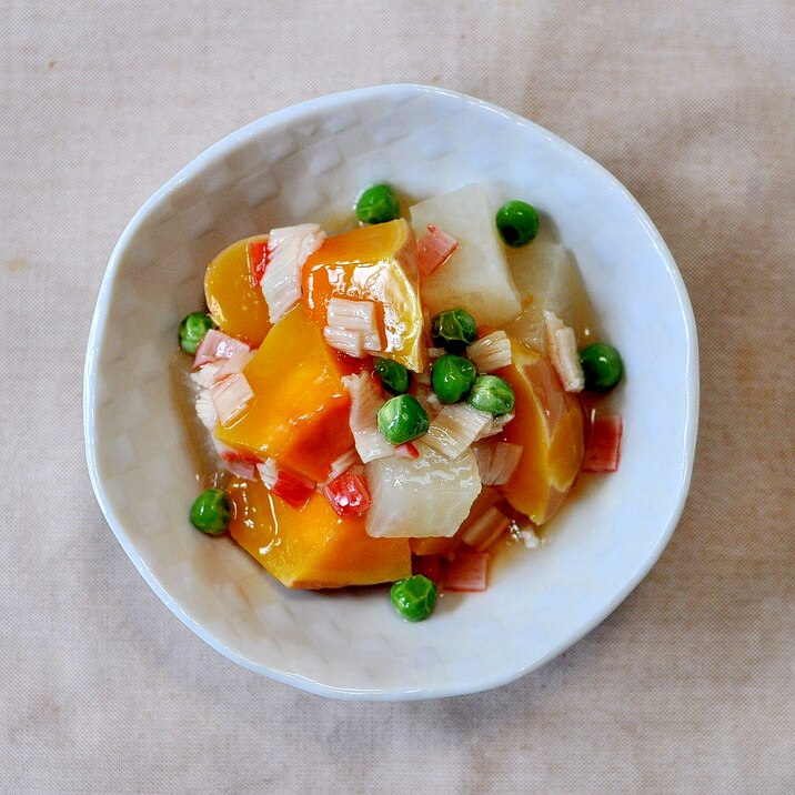 かぼちゃと大根とカニカマのあんかけ煮